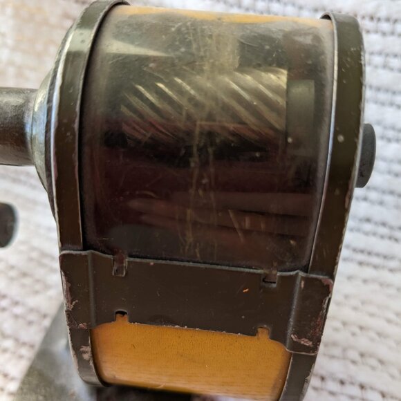 Vintage 50s Chicago Pencil Sharpener Celluloid Cover Desk Mount - Picture 2 of 7